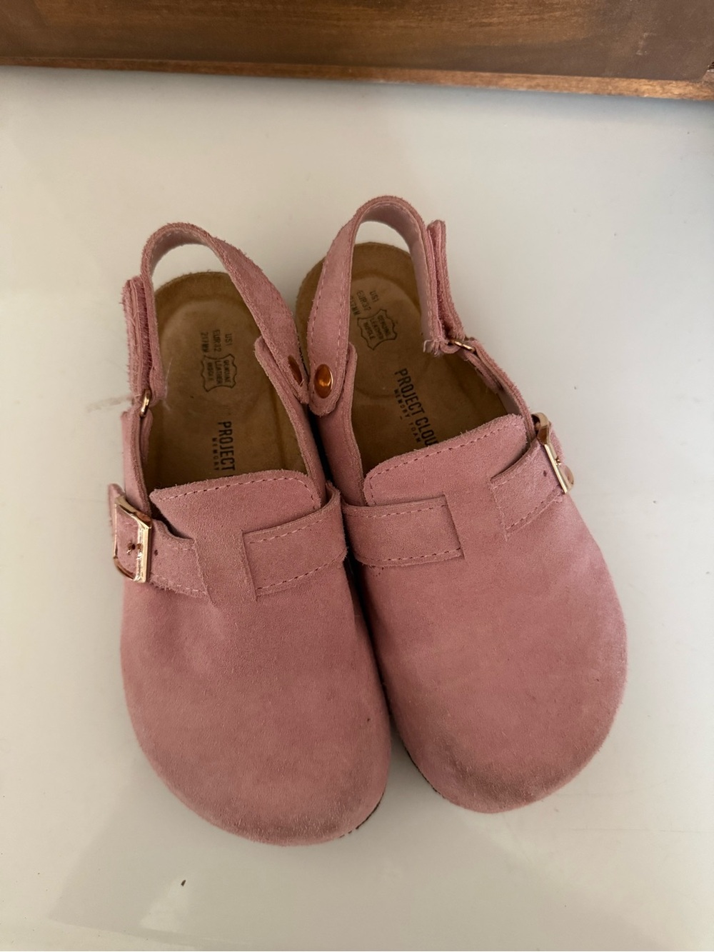 Girls Pink project cloud Suede Slingback Clogs size 1